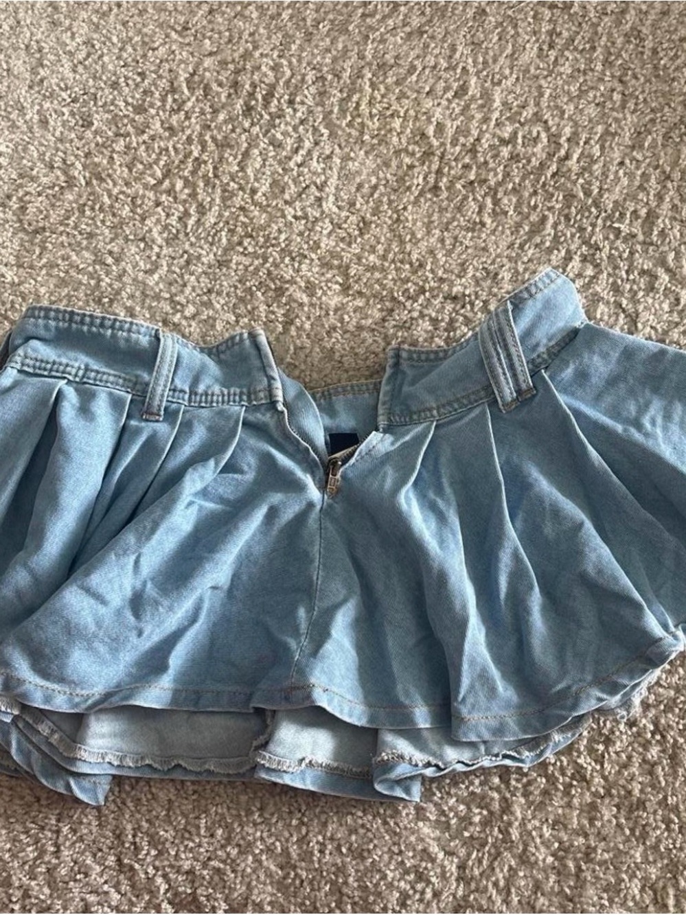Light Blue Denim Mini Skirt - Women’s